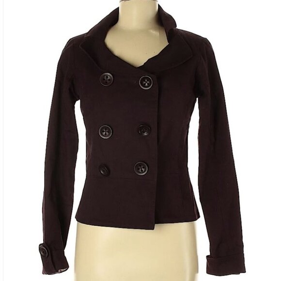 Anthro Nick & Mo Purple Double Button Short Jacket - Picture 1 of 9